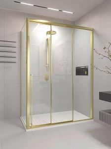 Душевой уголок Veconi Premium Prato 300 SP G-L / G-R 130, 130х90, прозрачный