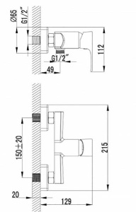 Смеситель для душа Lemark Plus Factor LM1603C