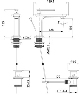 Смеситель для умывальника Lemark Mista LM6406WG