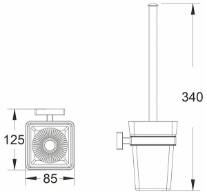 Ершик для унитаза Shevanik SG5600H / SG5600T, матовый, оружейная сталь