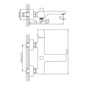 Смеситель для ванны Haiba HB60577