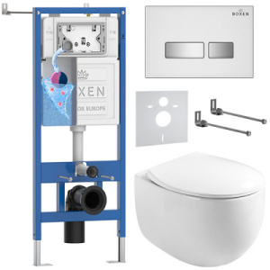 Комплект инсталляции 6 в 1 Roxen StounFix Dual Fresh 964245 с аромадозатором, белый