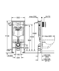 Комплект инсталляции Grohe Rapid SL 38772001 с подвесным унитазом Roca The Gap CleanRim 34647L000 Soft Close