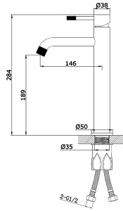 Смеситель для умывальника Vieir V402512F