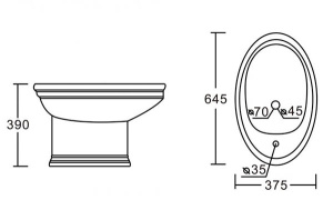 Напольное биде Ceramalux 4285