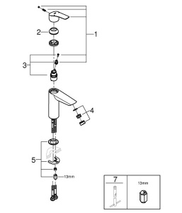 Смеситель для умывальника Grohe Eurosmart 23324003