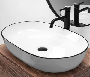 Умывальник Rea Cleo White Black Edge