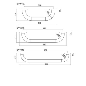 Поручень Deante Vital NIV 041A / NIV 041B / NIV 041C, 30, хром