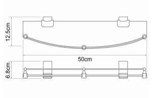 Полка Wasserkraft Leine K-5044 / K-5044WHITE, матовый, хром