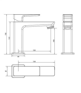 Смеситель для умывальника Omnires Parma PM7410GR