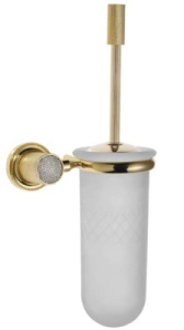 Ершик для унитаза Boheme Royal Cristal 10933-G / 10933-G-B, матовый, золото, белые кристаллы