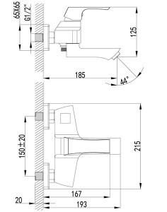 Смеситель для ванны Lemark Unit LM4514C