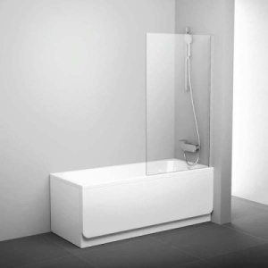 Душевая шторка на ванну Ravak Pivot PVS1 профиль блестящий, 80х140, Transparent