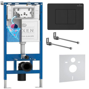 Комплект инсталляции 4 в 1 Roxen StounFix Dual Fresh 868401 с аромадозатором, черный матовый