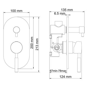 Смеситель скрытого монтажа WasserKraft Main 4141 (2 функции)