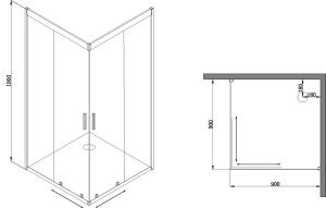 Душевой уголок AM.PM Gem W90G-403-090MT, 90x90, прозрачный