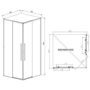 Душевой уголок Vincea Slim-N VSS-4SN900CGB