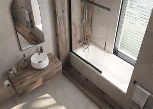 Душевая шторка на ванну Deante Prizma Titanium KTJ_D73R, 100х140, прозрачный