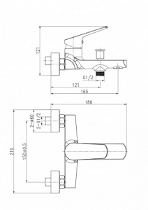 Смеситель для ванны Cersanit Flavis 63035