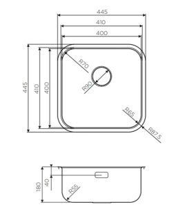 Кухонная мойка Omoikiri Omi 44-U/IF-IN Quadro