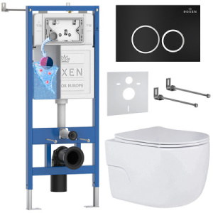 Комплект инсталляции 6 в 1 Roxen StounFix Dual Fresh 507197 с аромадозатором, черный матовый
