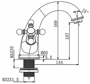 Смеситель для умывальника Gappo G1089-6