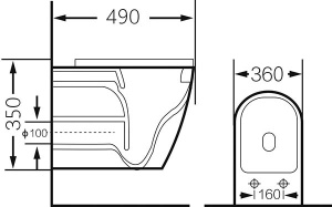 Подвесной унитаз Grossman GR-4455BBLS безободковый с крышкой Soft Close