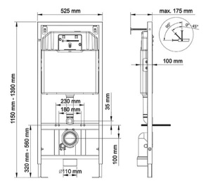 Комплект инсталляции Berges Novum 525 c кнопкой D7, подвесным унитазом Puma Rimless и сиденьем Toma Slim SO