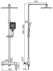 Душевая стойка Ganzer GZ12163-Q