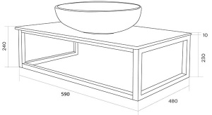 Столешница 1Marka Loft 60 / 80 / 90 / 100, 60, светло-серый