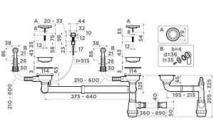 Сифон для мойки Omoikiri WK-2-R-A-IN