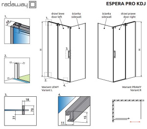 Фронтальная стенка Radaway Espera Pro KDJ front Wall 440