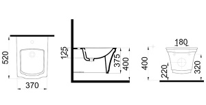 Подвесное биде Boheme Hermitage Gold 953-G