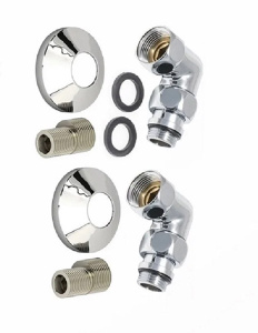 Комплект угловых американок 3/4"х1/2" никель