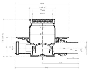 Душевой трап Pestan Confluo Dry 3 Ceramic with flange под плитку
