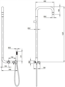 Душевая стойка Deante Silia NQS C4XM