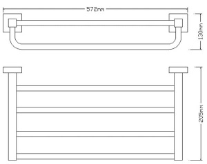 Полка для полотенец с держателем Omnires Lift 8162ACR