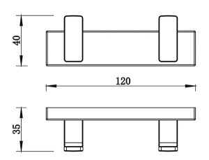 Планка с крючками Whitecross Cubo CU2412BL