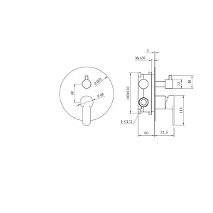 Душевая система Berges Nardis 2R 071004 встраиваемая