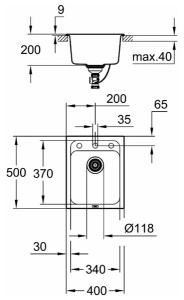 Кухонная мойка Grohe K700 31650AP0 / 31650AT0, 40х50, серый гранит
