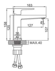 Смеситель для умывальника Ledeme L1073G