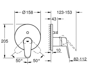 Смеситель встраиваемый Grohe Eurodisc Cosmopolitan 24056002 (2 функции)