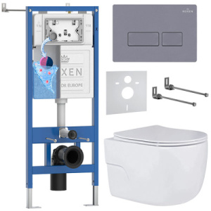 Комплект инсталляции 6 в 1 Roxen StounFix Dual Fresh 966779 с аромадозатором, серый бетон