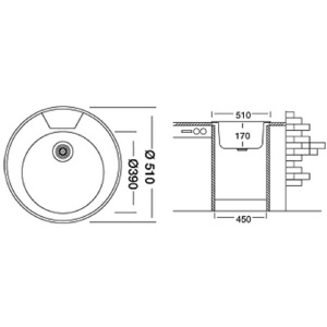Кухонная мойка Kromevye EC 246 D, 51х51, декор