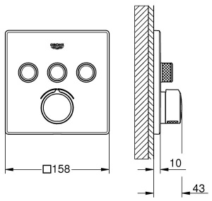 Смеситель встраиваемый Grohe SmartControl 29149000 (3 функции)