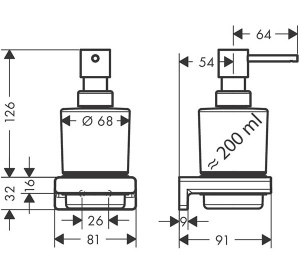 Дозатор для моющих средств Hansgrohe AddStoris 41745670 / 41745000, матовый, хром