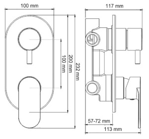 Смеситель скрытого монтажа WasserKraft Mindel 8571 (3 функции)