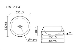 Умывальник CeramicaNova Maya CN12004