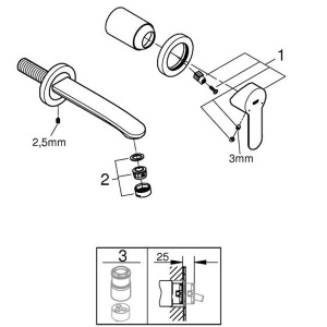 Смеситель встраиваемый Grohe Eurostyle Cosmopolitan 19571002, хром
