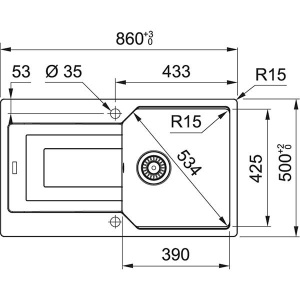 Кухонная мойка Franke Urban UBG 611-86 Fragranite, 86х50, оникс